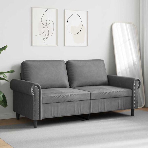 vidaXL 2-Seater Sofa Dark Grey 140 cm Velvet