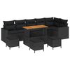 vidaXL Garden Sofa Set Height-Adjustable 10 pcs Black Poly Rattan