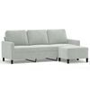 vidaXL 3-Seater Sofa with Footstool Light Grey 180 cm Velvet
