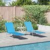 vidaXL Folding Sun Loungers 2 pcs Steel and Fabric Blue