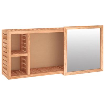 vidaXL Mirror Cabinet 80x17x34 cm Solid Wood Walnut