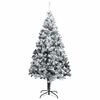 vidaXL Artificial Christmas Tree LEDs&Ball Set&Flocked Snow Green 300cm