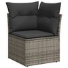 vidaXL 6 Piece Garden Sofa Set with Cushions Grey Poly Rattan