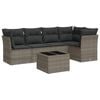 vidaXL 6 Piece Garden Sofa Set with Cushions Grey Poly Rattan