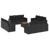 vidaXL 13 Piece Garden Sofa Set with Cushions Black Poly Rattan