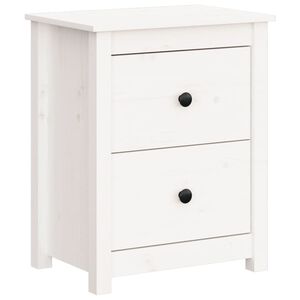 vidaXL Bedside Cabinet | White | Solid pine wood | Medium | Bedside Cabinet