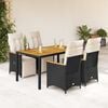 vidaXL 5 Piece Garden Bistro Set with Cushions Black Poly Rattan