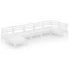 vidaXL 7 Piece Garden Lounge Set Solid Wood Pine White