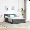 vidaXL Ottoman Bed with Mattress Dark Grey Queen Fabric