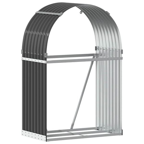 vidaXL Log Holder Anthracite 80x45x120 cm Galvanised Steel