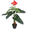 vidaXL Artificial Anthurium Plant with Pot 90 cm Red and Yellow