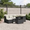 vidaXL 7 Piece Garden Sofa Set with Cushions Black Poly Rattan