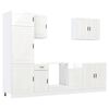 vidaXL 7 Piece Kitchen Cabinet Set "Porto" High Gloss White Engineered Wood