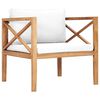 vidaXL 7 Piece Garden Lounge Set with Cream Cushions Solid Teak Wood