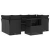 vidaXL 7 Piece Garden Sofa Set with Cushions Black Poly Rattan