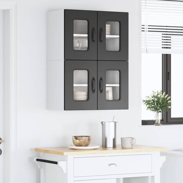 vidaXL Kitchen Cabinet with Storage Kalmar 2 pcs Black 60 x 31 x 40 cm