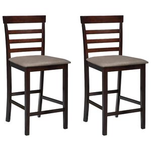 vidaXL Bar Chairs 2 pcs Brown Fabric