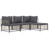 vidaXL 4 Piece Garden Lounge Set with Cushions Anthracite Poly Rattan