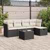 vidaXL 6 Piece Garden Sofa Set with Cushions Black Poly Rattan