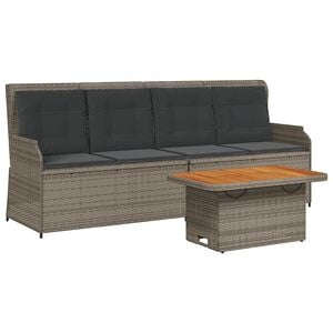 vidaXL 3 Piece Garden Lounge Set with Cushions Grey Poly Rattan
