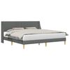 vidaXL Bed Frame with Headboard Dark Grey 180 x 200 cm Velvet