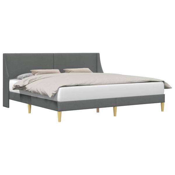 vidaXL Bed Frame with Headboard Dark Grey 180 x 200 cm Velvet