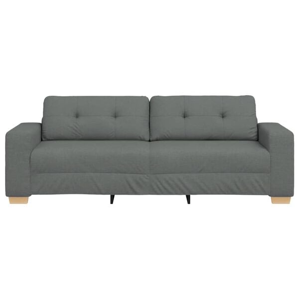 vidaXL 3-Seater Sofa Dark Grey 220x78x80 cm Fabric
