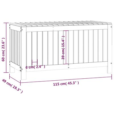 vidaXL Garden Storage Box White 115x49x60 cm Solid Wood Pine