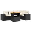 vidaXL 6 Piece Garden Sofa Set with Cushions Black Poly Rattan