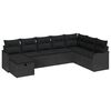 vidaXL Garden Sofa Set 8 pcs Black Poly Rattan