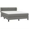 vidaXL Box Spring Bed with Mattress Dark Grey 137x187 cm Double Size Fabric