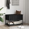 vidaXL Storage Bench Black 70x42.5x47 cm Engineered Wood
