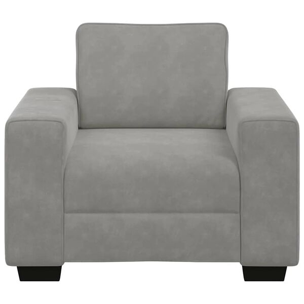 vidaXL Sofa Chair Light Grey 100x77x82 cm Velvet
