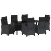 vidaXL Garden Dining Set 7 pcs Black Poly Rattan