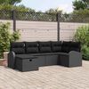 vidaXL Sofa Set with Cushion with Storage Manual Black Poly Rattan