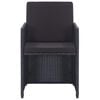 vidaXL 17 Piece Outdoor Dining Set with Cushions Poly Rattan Black