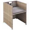 vidaXL Garden Chairs 2 pcs with Cushions and Pillows Poly Rattan Beige