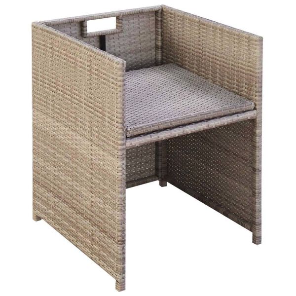 vidaXL Garden Chairs 2 pcs with Cushions and Pillows Poly Rattan Beige