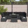 vidaXL Sofa Set with Cushion Height Adjustable 8 pcs Black Poly Rattan