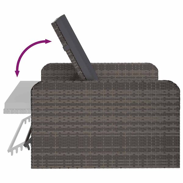 vidaXL 2 Piece Garden Lounge Set with Cushions Poly Rattan Grey