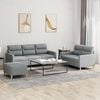 vidaXL 3 Piece Sofa Set with Cushions Light Grey Fabric