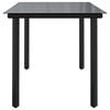 vidaXL Garden Dining Table Black 160x80x74cm Steel and Tempered Glass