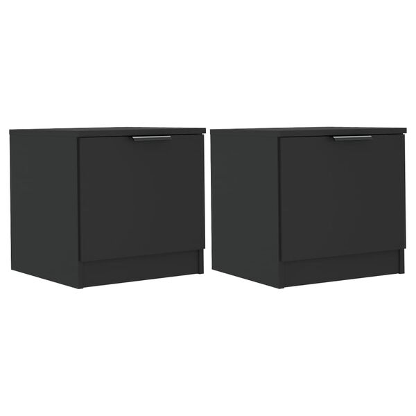 vidaXL Bedside Cabinets 2 pcs Black 40x39x40 cm