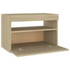 vidaXL Bedside Cabinet & LED Lights Sonoma Oak 60x35x40 cm Engineered Wood