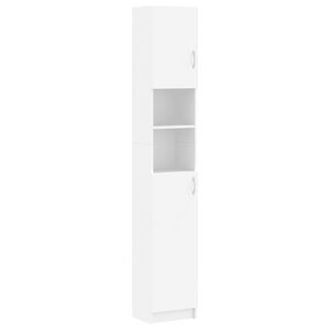 vidaXL Bathroom Cabinet | White | Engineered Wood | Tall | Bathroom Cabinet