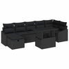 vidaXL Garden Sofa Set 8 pcs Black Poly Rattan