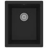vidaXL Kitchen Sink with Overflow Hole Black Granite