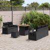 vidaXL Garden Sofa Set with Cushion 10 pcs Black Poly Rattan