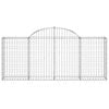 vidaXL Arched Gabion Baskets 2 pcs 200x30x80/100 cm Galvanised Iron
