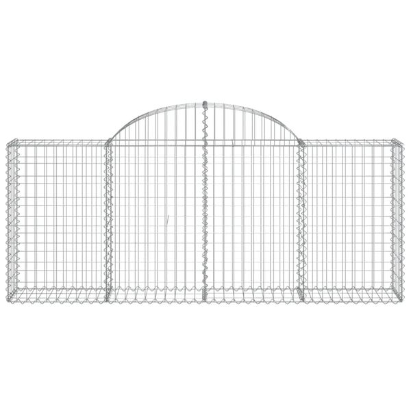 vidaXL Arched Gabion Baskets 2 pcs 200x30x80/100 cm Galvanised Iron
